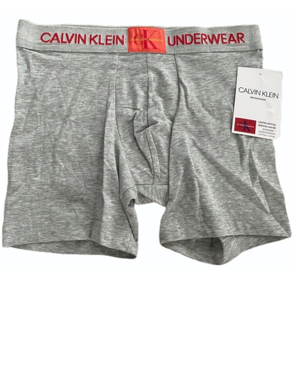 Calvin Klein Nwt LE Gray Monogram Cotton Logo Boxer Brief Underwear NB1605 020 S